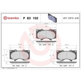 Placute frana Lexus Gx (Urj15 Grj15) 11.09-, Lx ( J2) 08.07-; Toyota 4 Runner 4 ( N21) 08.02-12.09, 4 Runner 5 ( N28) 03.09-, Fj Cruiser (Gsj1) 06.05, BREMBO