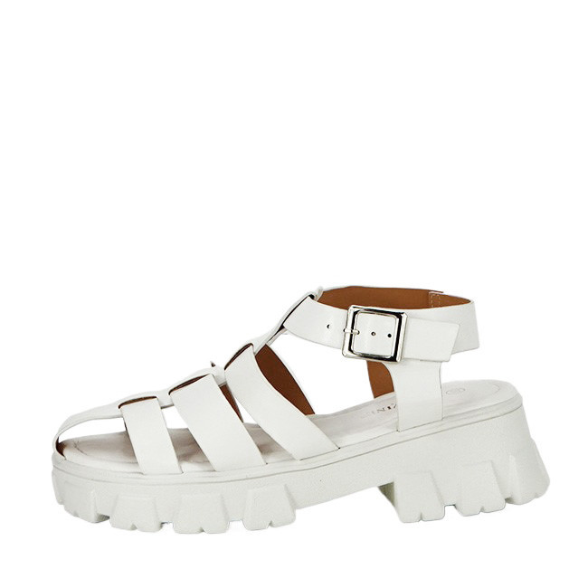 Sandale albe cu talpa groasa N75-5 130