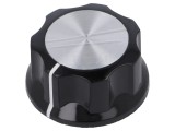 Buton rotativ plastic negru &Oslash;6,35mm &Oslash;29,4x16mm cu flanşă