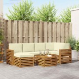 vidaXL Seturi de canapele 7 pcs Natural și Crem Lemn Solid de Acacia 3375135
