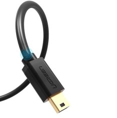 CABLU USB Ugreen, &amp;amp;quot;US132&amp;amp;quot; USB 2.0 (T) la Mini-USB (T) 5 Pin, 1m, conectori auriti, negru, 10355&amp;amp;quot; foto