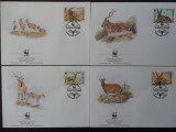 Usbekistan-WWF,FDC fauna-set complet