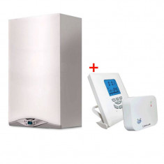 Pachet economic Centrala termica in condensare Ariston Cares Premium 24 EU+ kit evacuare si termostat Salus T105RF incluse foto
