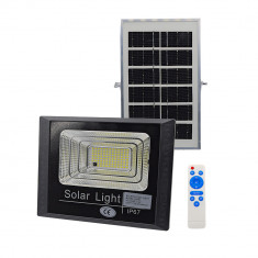 Proiector LED cu panou solar, telecomanda, 200W