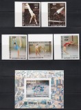 Centrafricana 1984 - Jocurile Olimpice - Los Angeles - Gimnastică, Serie NDT + Colita DE LUX NDT + 4 Colițe DE LUX NDT, PA, SET COMPLET, 4 POZE, MNH