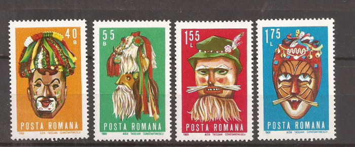 Romania - 1969 Masti folclorice, serie, nestampilat