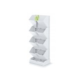 Ghivece decorative de flori, modular, alb, 4x1 L, set 4 buc,&nbsp;19.5x11.4x47.5 cm, Mini Cascade