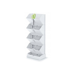 Ghivece decorative de flori, modular, alb, 4x1 L, set 4 buc, 19.5x11.4x47.5 cm, Mini Cascade foto