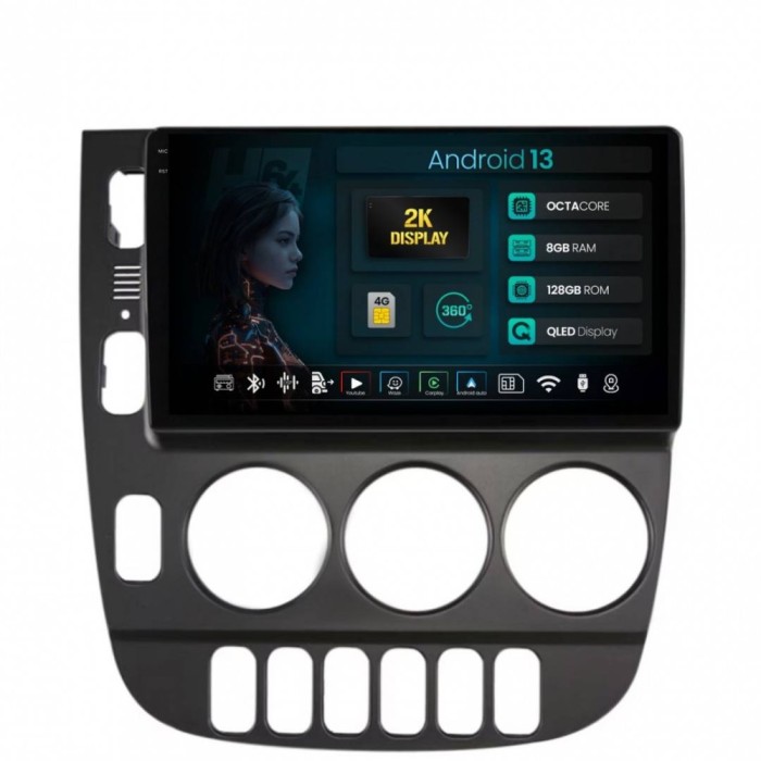 Navigatie 2K Mercedes Benz ML W163 (1998-2005) 8GB RAM Android 13 Octacore Slot Sim 4G DSP GPS Wi-FI Carplay Android Auto USB Bluetooth Waze Touchscre