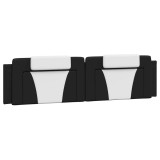Cumpara ieftin Perna pentru tablie pat, Viana, negru si alb, 200cm, piele artificiala