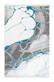 Covor Living Aura Lux 53473A Albastru / Alb Moftx