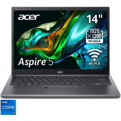 Laptop Acer Aspire 5 A514-56 cu procesor Intel® Core™ i7-1355U pana la 5.0 GHz, 14, WUXGA, IPS, 16GB, 512GB SSD, Intel® UHD Graphics, No OS, Iron