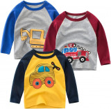 NS Băieți Mici Pachet 3-Pack Tricou Excavator cu m&acirc;necă lungă 100% bumbac Topuri, Oem