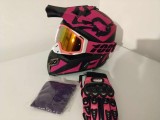 Cumpara ieftin Set Moto Enduro: Casca Full Face, Ochelari, Manusi, Cagula - Marime XL (61-62 cm) - ABS, Ventilata