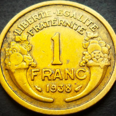 Moneda istorica 1 FRANC - FRANTA, anul 1938 * cod 4822