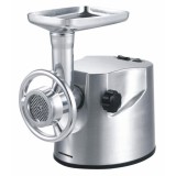 Cumpara ieftin Masina de tocat carne Heinner, 2000 W, 2 kg/min, accesoriu pentru carnati/kibbe, cutit inox, functie reverse, carcasa aluminiu, Argintiu