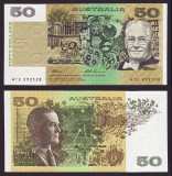 AUSTRALIA █ bancnota █ 50 Dollars █ 1994 █ P-47i █ Fraser &amp; Evans █ UNC
