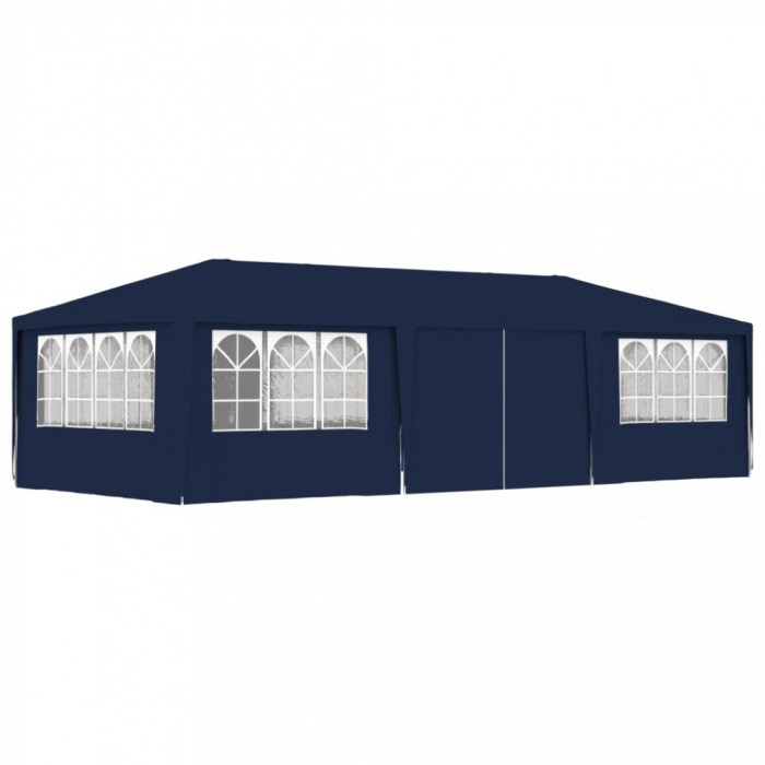 Gossi cort de petrecere profesional cu pereti albastru 4x9 m 90 g/m2