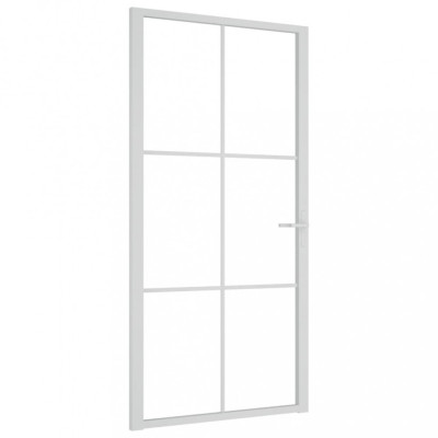 Ușă de interior, 102,5x201,5 cm, alb, sticlă ESG și aluminiu foto