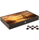 Joc de table din piele ecologica, model TURN EIFFE, cutie 58x48 cm