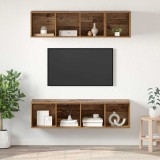 Set dulap TV cu raft cu depozitare 3 pcs Lemn vechi Lemn compozit