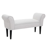 HOMCOM Bancă de Capăt de Pat cu Cotiere Rulate, Bancă Căptușită pentru Dormitor, 102x36x51 cm, Alb | Aosom Romania