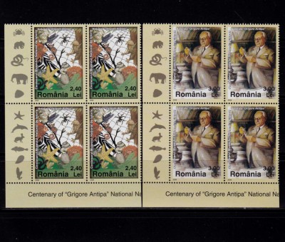 RO 2008 LP 1803 &amp;quot; Centenarul Muzeului Grigore Antipa&amp;quot;,bloc de 4, MNH foto