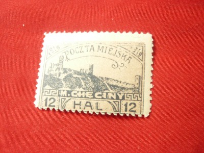 Timbru local Checiny Post Polonia 1919 , 12 halleri foto