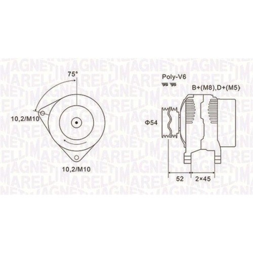 Alternator Citroen Berlingo / Berlingo First, C5 I, Evasion MPV, Jumpy I, Xsara, Xsara Picasso; Fiat Scudo; Peugeot 206, 306, Expert, Partner, 1.1, 1