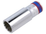 Cap 12-puncte,tubulară 1/2" Lung.manşon: 77mm lungă