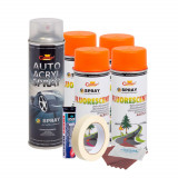 Cumpara ieftin Kit complet reparatie si vopsire jante culoare Orange Fluorescent, V4, AVEX