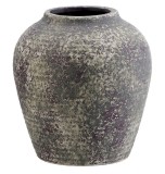 Cumpara ieftin Vaza flori teracota neagra bej 20,5 x 22 cm