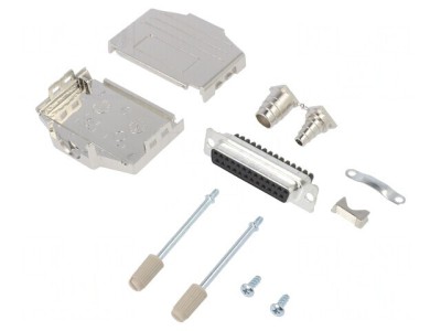 Conector D-Sub 25 PIN Mamă Cu Șuruburi Pe Cablu foto