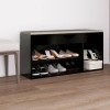 VidaXL Banchetă pantofar cu pernă, negru, 104x30x49 cm, lemn prelucrat 326751