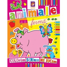 Animale de la ferma. Carte de colorat