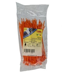 Set 100 buc colier cablu 140x3.6mm din plastic portocaliu Cobra 9137