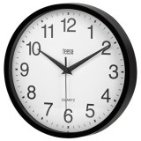 Ceas de Perete Teesa 25cm Negru, Mecanism Quartz, Cifre Arabe, Silentios, EuroGoods Quality
