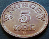 Moneda 5 ORE - NORVEGIA, anul 1955 *cod 4919 A - patina frumoasa, Europa