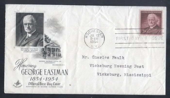 United States 1954 George Eastman FDC K.530