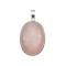 Pandantiv argint mare cu cuart roz natural 25x18 MM