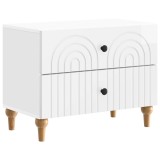 vidaXL Dulap de noapte cu sertar Alb foarte lucios 62 x 34,5 x 48 cm 894089