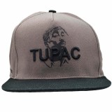 Șapcă Rapper MBrands Gri, Cozoroc Drept, Model 2PAC, Thug Life, Bumbac, Ajustabilă S-XL