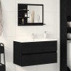 Gossi oglinda de baie stejar negru 60x10,5x45 cm lemn prelucrat