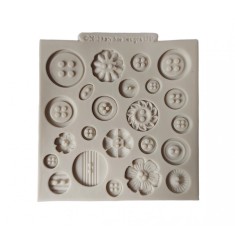 Forma silicon pentru fondant, Matrita nasturi, Gri, 10 cm, 290COF