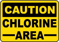 Caution Chlorine Area Sign foto