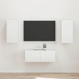Cumpara ieftin Set comoda TV 2 buc. 78,5 x 31 x 30 cm Alb lucios