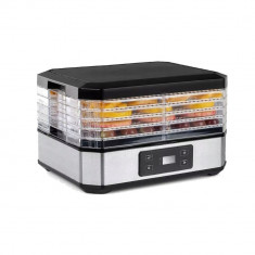 Deshidrator, uscator de alimente cu ecran digiral Led, 350 W, control digital, 5 tavi inox, 40-70 °C, Klausberg