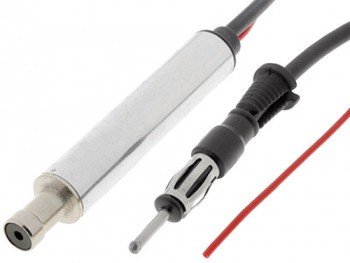 Amplificator antena DIN mufa ISO soclu AM FM foto