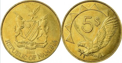 Namibia 2012 - 5 dollars, circulata foto