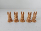 Set 5 figurine pioni iepuri / iepurasi 3cm